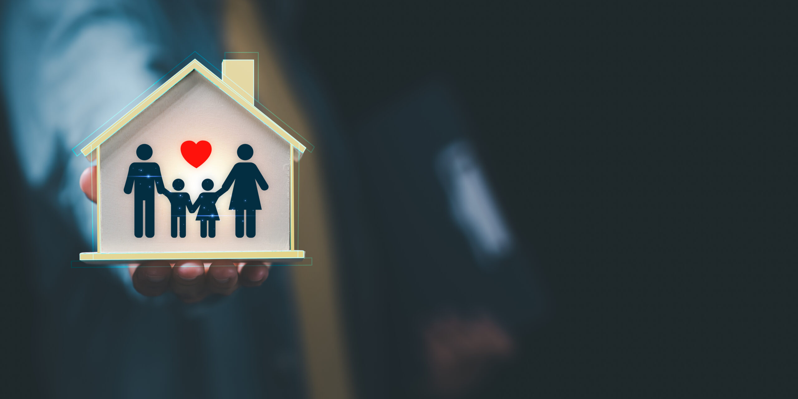 Concept of protecting and protecting the safety of your family and someone you love ,Insurance management planning ,health care and finance ,life and property protection planning