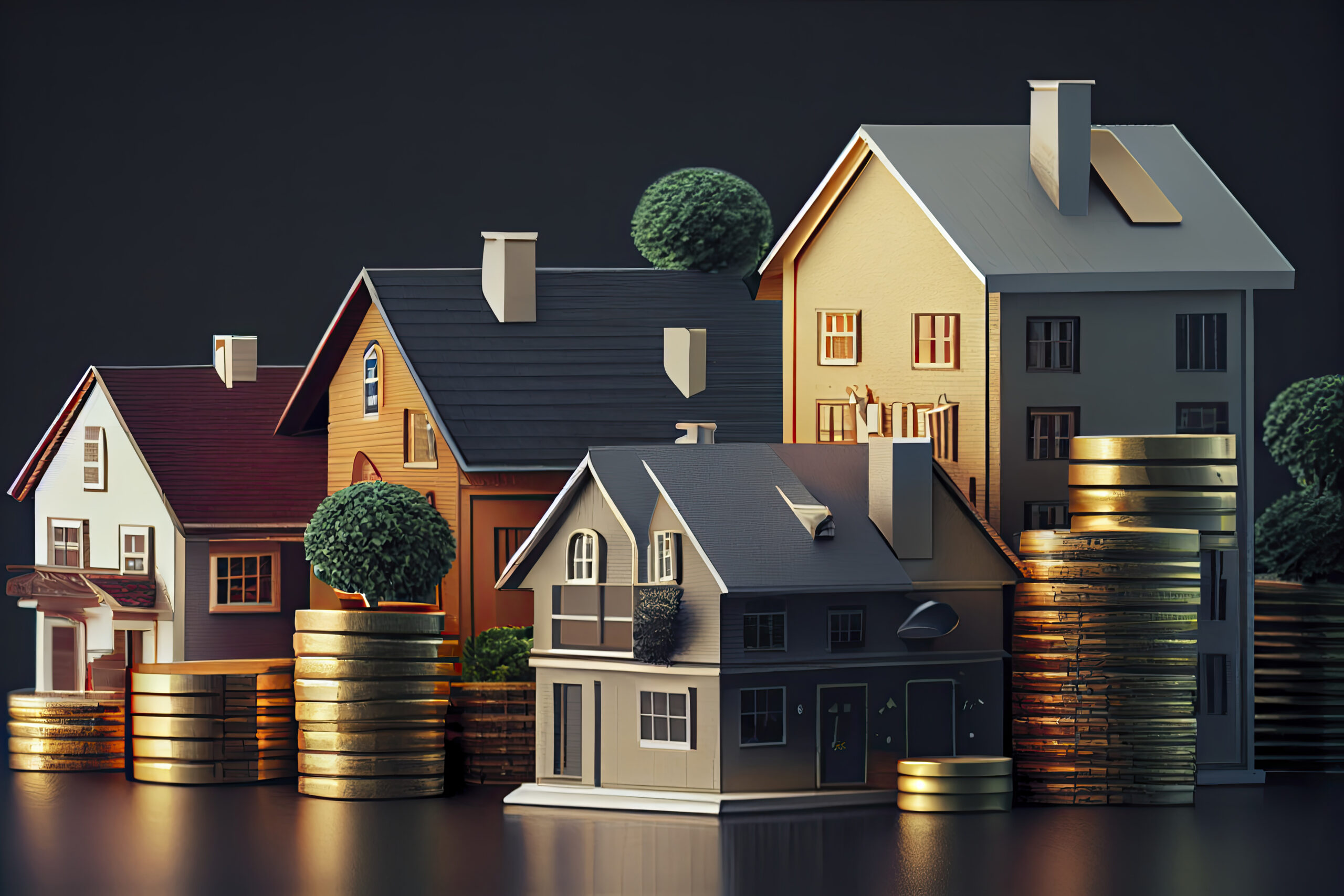 Saving money for real estate with buying a new home and loan for prepare in the future concept.Generative AI